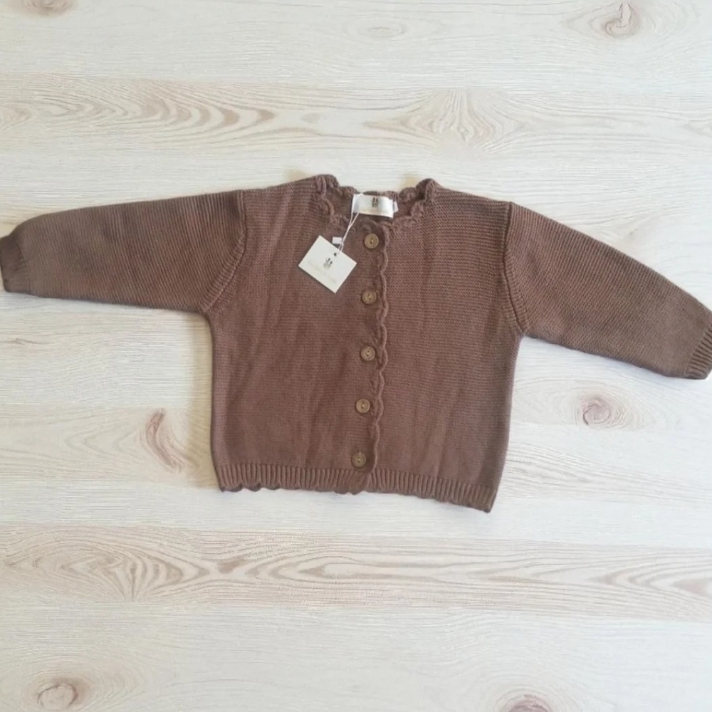 Cozy Brown Knit Cardigan for Kids